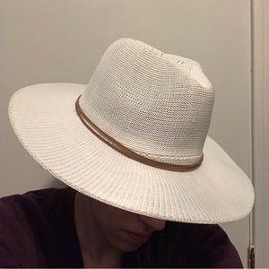 White Wide Brim Beach Fedora Sun Hat